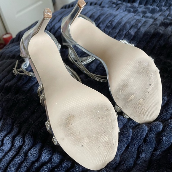 Steve Madden Silver Rhinestone Heels - Picture 4 of 5